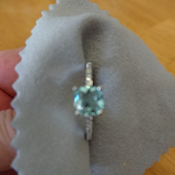 🌸 Closeout! Women's aquamarine ring 925 filled - Picture 5 of 8